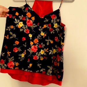 Stitch Fix- Floral and Neon Reservable Flowy Tank